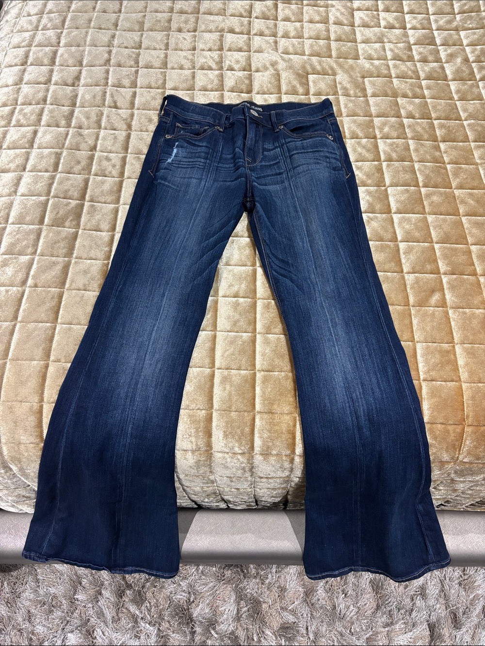 Express Women's Dark Indigo Flare Jeans